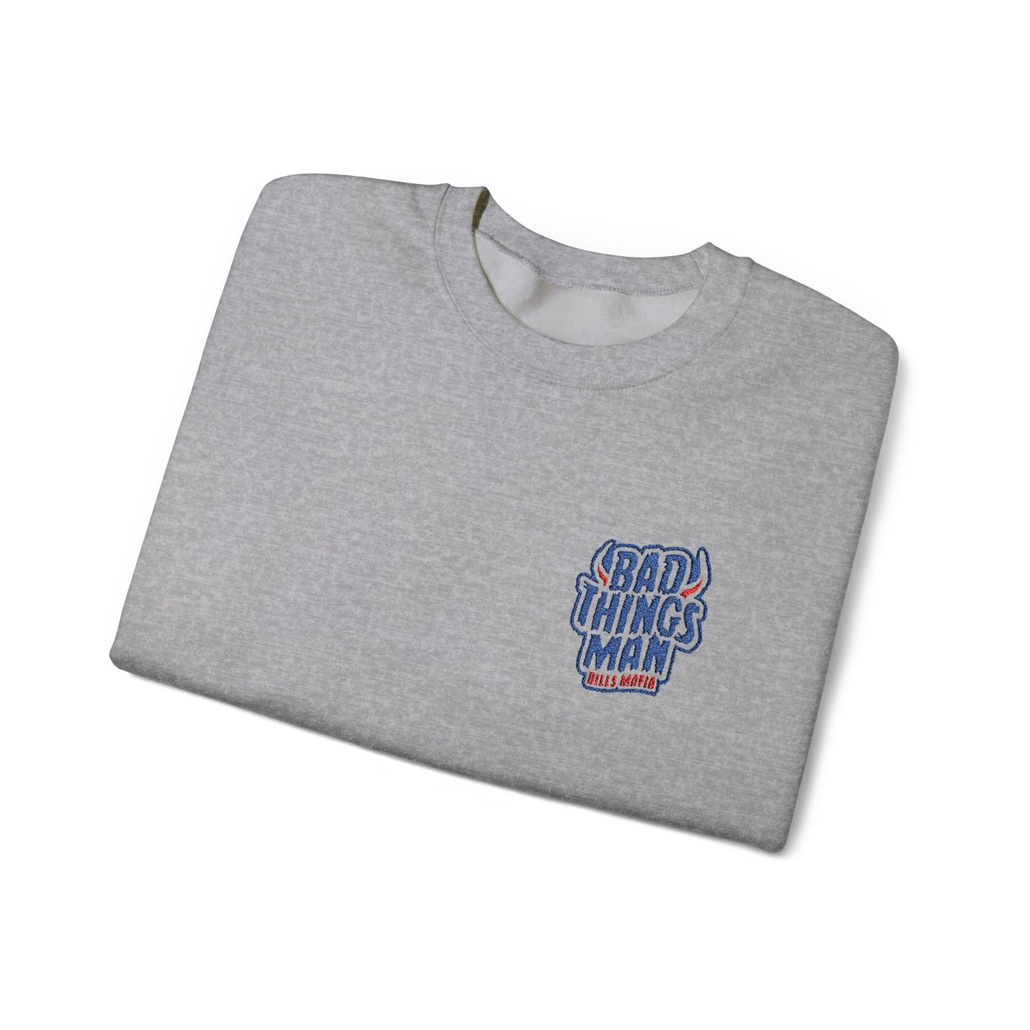 BAD THINGS MAN Embroidered Heavy Crewneck Sweatshirt