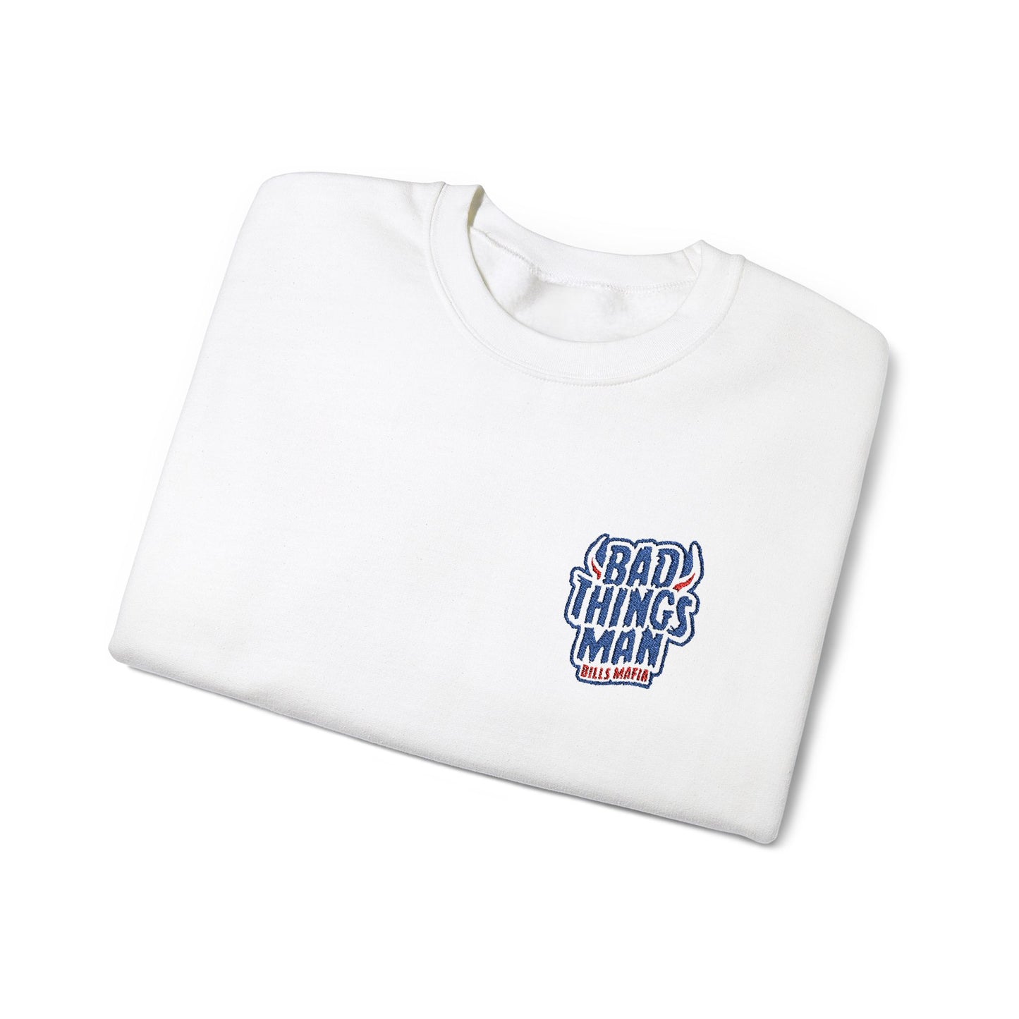 BAD THINGS MAN Embroidered Heavy Crewneck Sweatshirt