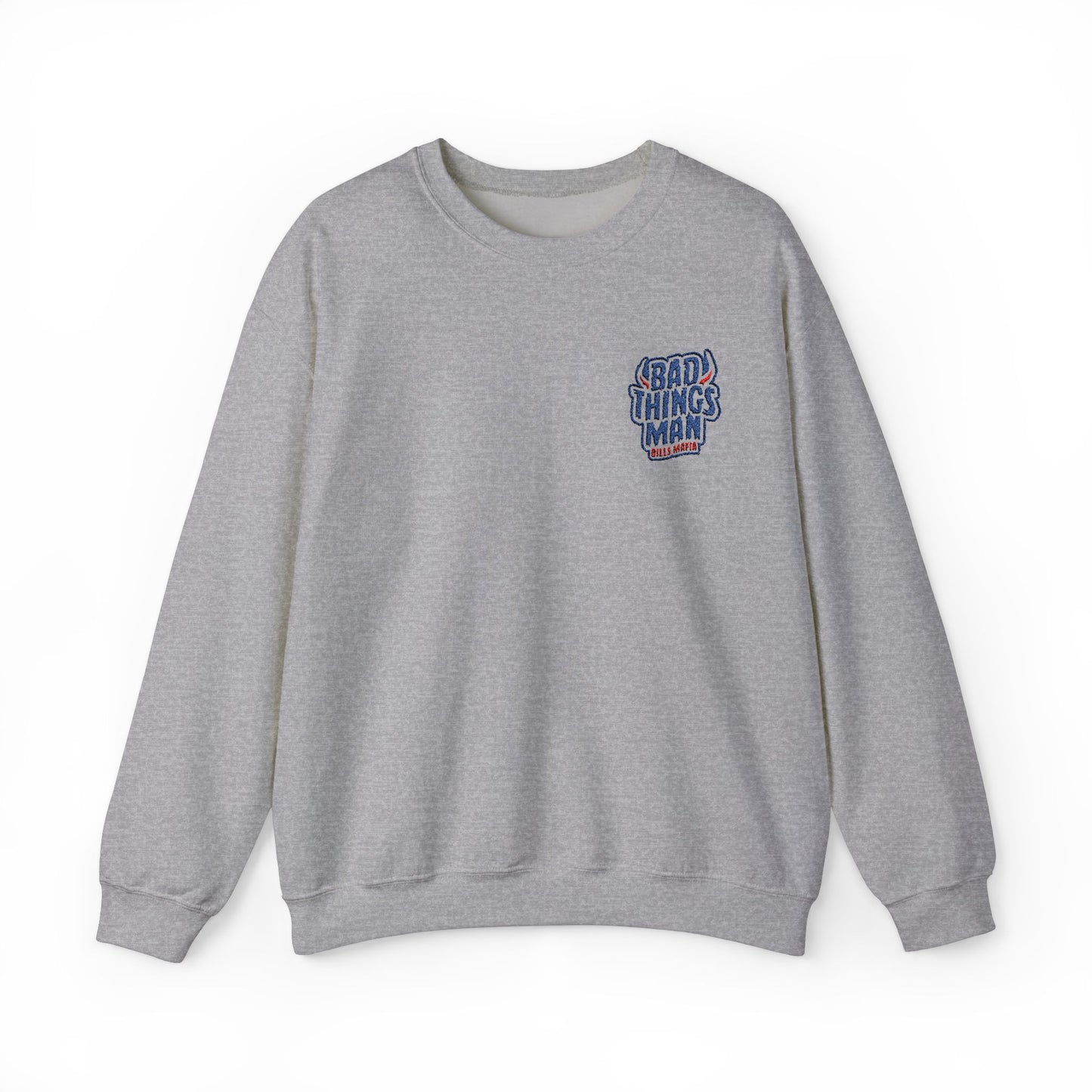 BAD THINGS MAN Embroidered Heavy Crewneck Sweatshirt